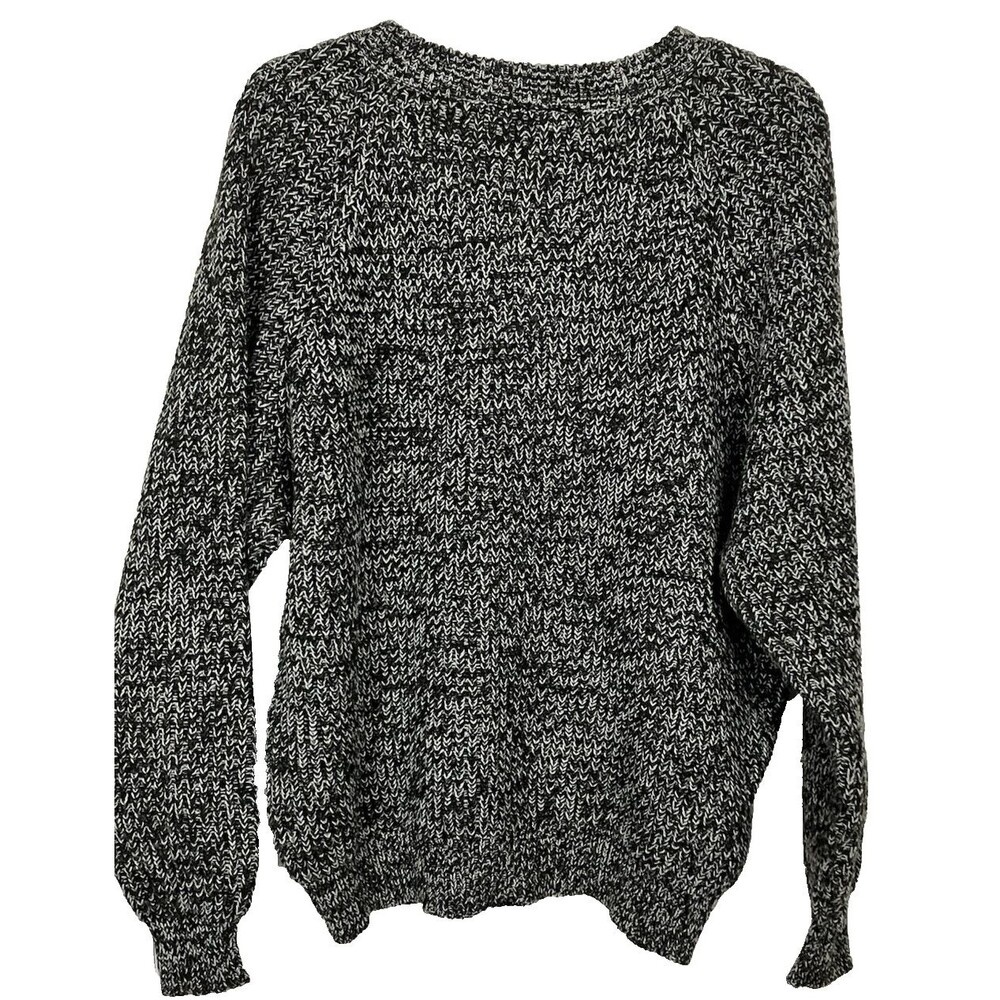 Vintage Contemporary Casuals V-Neck Black/White Chunky Knit Sweater Size XL - Picture 6 of 6